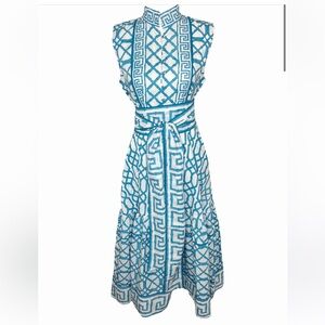 Sue Sartor Sleeveless Flounce | Ciel Blue Bamboo sz L